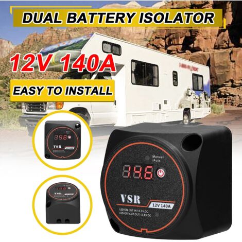 Isolateur de batterie double intelligent 12 V 140 A avec affichage numérique, pour la rénovation de camping-cars et de yachts. (1/5)