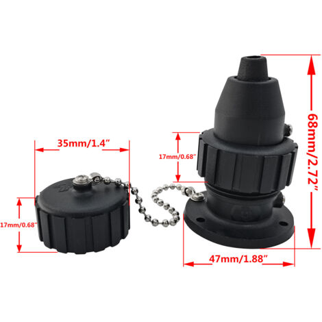 Connecteurs étanches marins (2P, 3P, 4P), connecteurs mâles/femelles 12V pour camping-cars/yachts avec chaîne, prises de pont (2 broches), connecteurs de pont étanches 12V avec chaîne. (1/3)