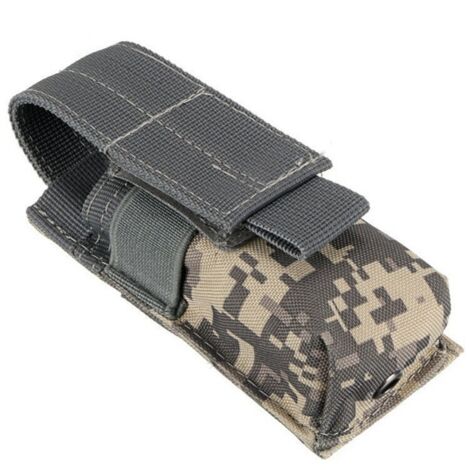 Sacoche pour lampe torche M5, petite sacoche EDC monobloc, sac accessoire Molle, sac tactique militaire multifonctionnel d'extérieur pour lampe torche, noir, simple et polyvalent, hautement adaptable. (1/3)