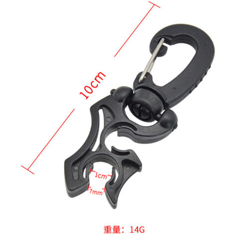 Clip de fixation rapide pour détendeur de gilet stabilisateur de plongée niveau 2, accessoire de plongée basse pression, noir, discret et durable, compatible avec divers équipements de plongée. (1/3)