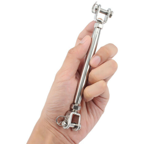 Élingues en câble d'acier avec plateau tournant fermé en acier inoxydable 304/316 à double tête, bouclé et en forme de fourche, 304-M55, pour le réglage de la tension du câble d'acier, adapté aux élin (1/3)