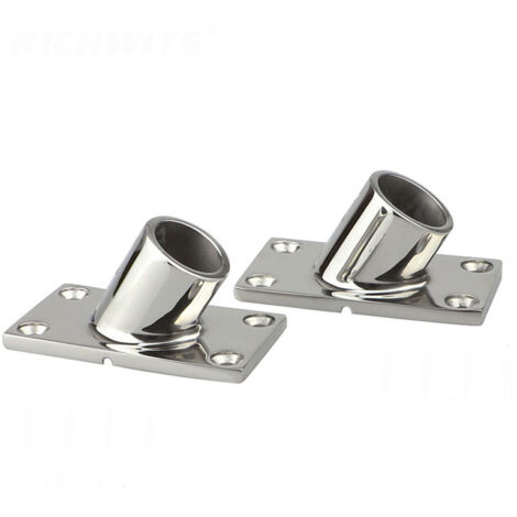 Base d'accoudoir en acier inoxydable moulé 316 à tube carré de 22 mm/25 mm à 60 degrés, accessoires de quincaillerie marine et yacht, base d'accoudoir en acier inoxydable moulé de précision à plaque c (1/3)
