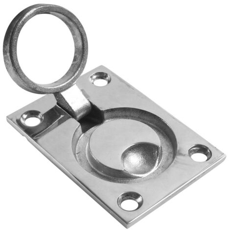 Anneau de poignée carrée 62Boucle de plancher en acier inoxydable de 44 mm, quincaillerie marine, accessoires de yacht 62Anneau de traction encastré en acier inoxydable carré de 44 mm pour plancher de (1/3)