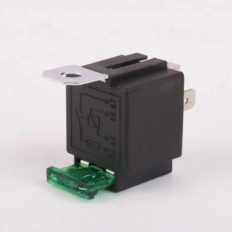 Alimentation automobile 40A 12V avec fusible intégré et plaque de montage, relais 12V 5 broches 40A avec fusible intégré et plaque de montage. (1/4)