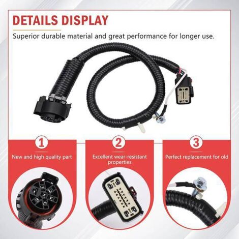 1 jeu. Couleur : Noir. Matériau : ABS 9L3Z15A416A. Kit de connecteur de remorque compatible avec Ford. (1/5)