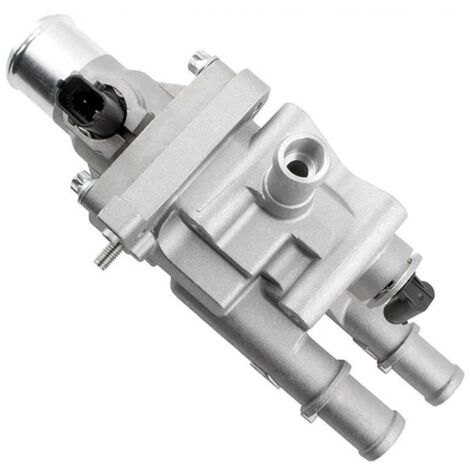 Matériau argenté : Kit de boîtier de thermostat de liquide de refroidissement moteur en alliage d'aluminium pour 2 pièces (1/5)