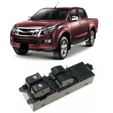 Un interrupteur principal de commande de lève-vitre électrique en ABS noir pour les modèles Isuzu 2 portes 2011-2019. (1/5)