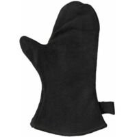 Gant pour cheminée avec Isolation Thermique, Gant en Cuir pour Four, Gant de Protection Ignifuge, Gant pour Barbecue, Gant en Cuir résistant à la Chaleur, Noir