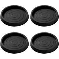 4 Pieces 6.3 cm Round Non-Slip Rubber Bed Sofa Wheel Anti-Slip Pad, Rubber Foot Pad, for Bed Cabinet Sofa Chair Table, Black