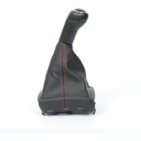 Convient pour Volkswagen Polo 2009-2009, pommeau de levier de vitesse, coutures rouges, revêtement argenté, ensemble 5 vitesses, une pièce.
