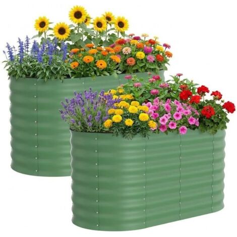 Jardinière surélevée en acier galvanisé 120x60x60 cm – Bac de plantation pour légumes et fleurs – Assemblage facile et design élégant – Hydromotrix