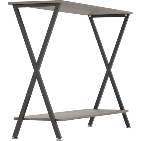 Console d'Entrée 105 cm, Table Console Étroite Style Ferme 2Niveaux avec Étagère, Table d’Entrée/Salle de Passage pour Salon, Gris (1/5)