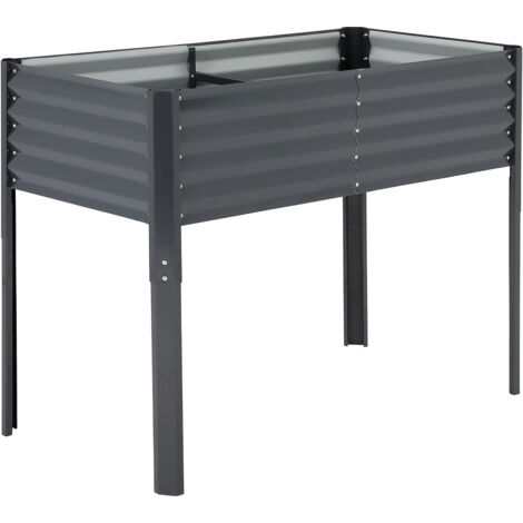 Carré de Jardin-Jardinière Surélevé– Bac de Culture Résistant aux Intempéries pour Légumes&Herbes –Noir,120×60×90cm,sur Roulettes