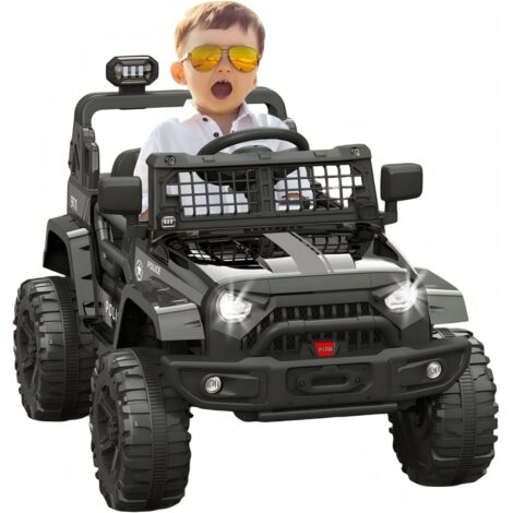 Voiture Électrique Pour Enfants 12 V, Avec Télécommande 2,4 Ghz, Suspension à Ressort, Lumières Led, Bluetooth, 2 Vitesses, Véhicule à Batterie Pour Enfants De 3 à 8 Ans Noir (1/5)