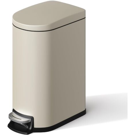 Poubelle à pédale 10L, Acier inoxydable, Couvercle à fermeture silencieuse, Idéal cuisine & bureau, Gris (1/5)