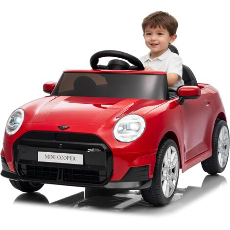 Voiture Électrique Enfants sous Licence Mini 12V, Véhicule Électrique pour Enfants avec Télécommandé, 3 Vitesses, Klaxon, LED, Musique, pour 3+ Ans Rouge (1/5)