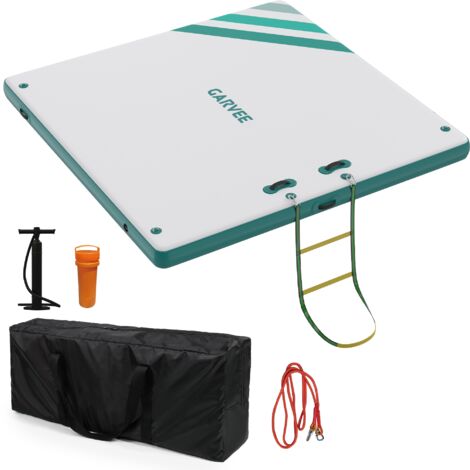 Plateforme flottante gonflable antidérapante 1,8×1,5 m – Île épaisse pour lac, plage, piscine – Surface stable, sac inclus