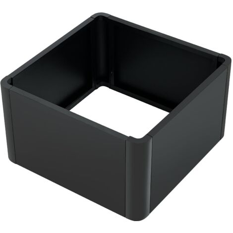 Bac à Fleurs Métal Surélevé 52x52x30 cm, Assemblage Sans Outil – Coins Arrondis – Anti-débordement，Carré potager (1/5)