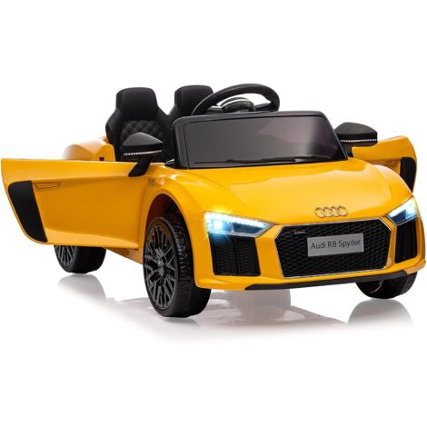 Voiture Électrique Enfant sous Licence Audi, Véhicule Électrique pour Enfants 3-8 Ans avec Télécommande, Deux Moteurs, Lumières LED, Musique Jaune (1/5)