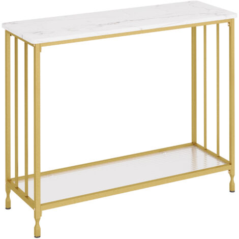Table Console Style Industriel, 2 étagères ouvertes, Table de Salon & Couloir pour Rangement & Décoration, Couleur Classique,105 cm (1/5)