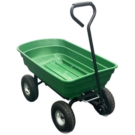 Chariot de Jardin Multifonction – Brouette Robuste à Double Roues et Pied de Stabilisation, en Plastique Durable et Acier (1/3)