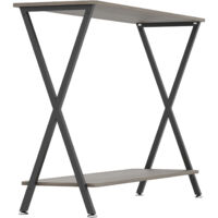Console d'Entrée 105 cm, Table Console Étroite Style Ferme 2Niveaux avec Étagère, Table d’Entrée/Salle de Passage pour Salon, Gris