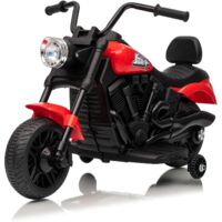 Moto Électrique pour Enfant, avec 2 Roues stabilisatrices, Voiture Électrique pour Enfants, avec Musique, LED, Voiture à Pédale, pour Enfants 18+ Mois Rouge