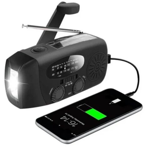 Verbessertes Notfallradio 2026 mit Handkurbel, Solarpanel, Taschenlampe und 2000mAh Powerbank SOS AM/FM-Radio tragbares NOAA-Wetterradio.
