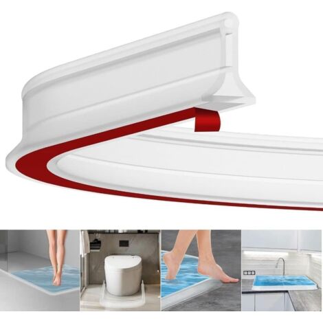 m lange, selbstklebende Duschdichtung, 4 cm hohe, wasserdichte Gummidichtung für Bad und Küche, Duschschwelle/Wassersperre
