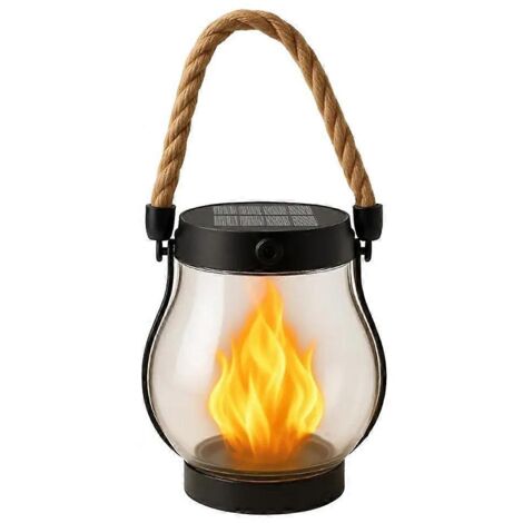 1er-Pack Solarlaterne für den Außenbereich, wasserdichte Solarlaterne mit tanzenden Flammen, Solarlaterne (1 Stück)