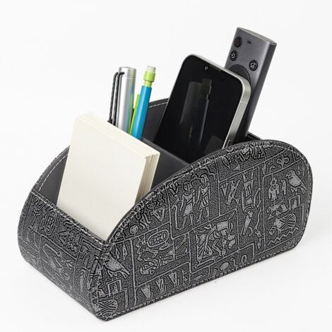 Fernbedienungshalter mit 5 Fächern, Aufbewahrungsbox aus PU-Leder für TV-Fernbedienungen im Vintage-Stil (1/5)