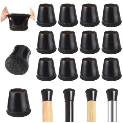 40er-Pack Möbelfüße / Stuhlbeinschoner mit Filz – Silikon-Bodenschoner für Stuhlbeine 15–18 mm
