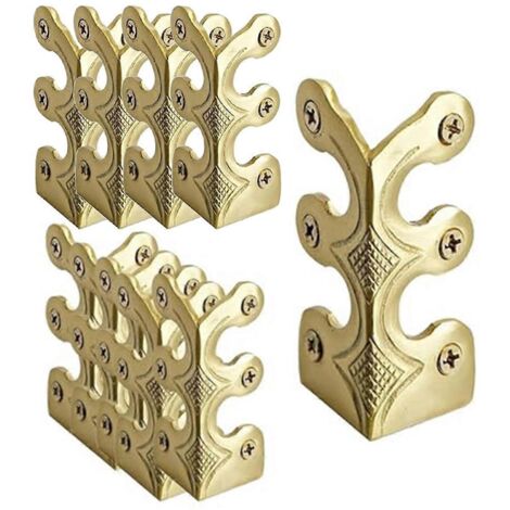 10 Stück Schiefer-Eckenschutzleisten, Sockelleistenschutzleisten aus massivem Messing, Sockelleisten-Eckenschutzleisten in Gold (1/5)