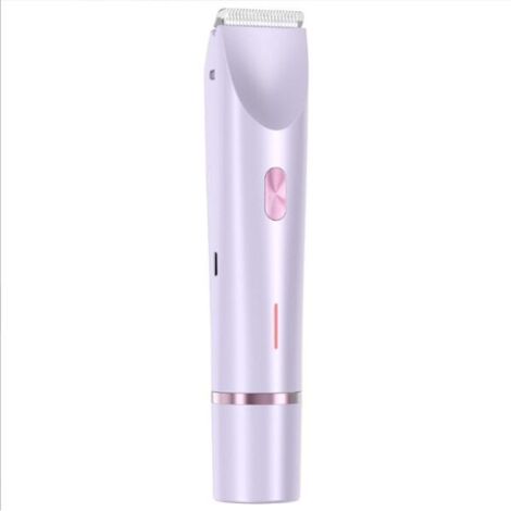 Elektrischer 2-in-1 Bikini-Trimmer-Rasierer für Damen, wasserdicht, zur Haarentfernung an Beinen, Armen, Achseln und Gesicht, Doppelkopf, Typ-C-Anschluss, Lila