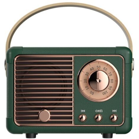 Retro-Bluetooth-Kaiutin, Vintage-FM-Radio im klassischen Stil, große Lautstärke, drahtlose Bluetooth 5.0-Verbindung, Tukee TF-Karte