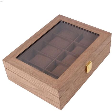 Uhrenbox für 10 Uhren, Walnussbraun