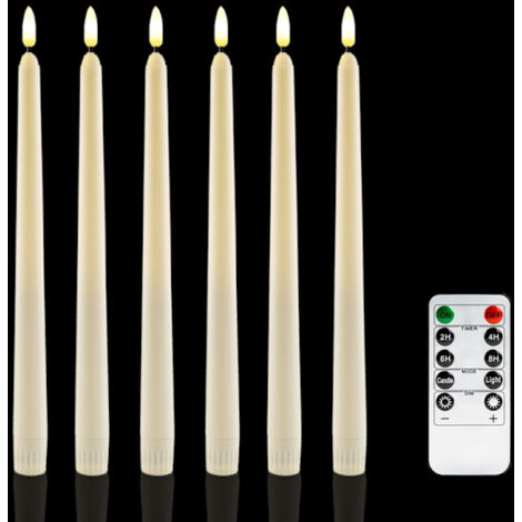 6er-Pack batteriebetriebene LED-Lichter mit Fernbedienung und Timer, flackerndes warmweißes Licht aus echtem Wachs (1/5)