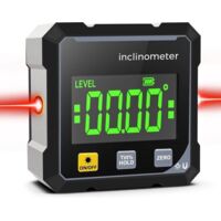 Laser-Wasserwaage – Digitaler Winkelmesser mit Laser – Vierseitiger, starker magnetischer Winkelmesslaser mit Doppellaser – Digitale Wasserwaage