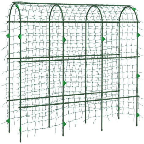 AS EASY Treillis, tuteur pour plantes grimpantes, espalier réglable, support avec filet, structure en acier, vert, 43 x 182 x 183 cm, pour jardin ou balcon (1/5)