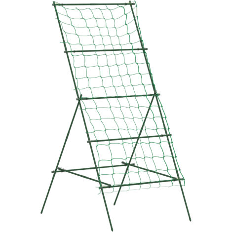AS EASY Treillis en acier à emboîter, antirouille, support en forme de A pour plantes grimpantes, 101 x 133 x 227 cm, treillis de jardin, treillis pour légumes, fleurs, plantes grimpantes, vert (1/5)