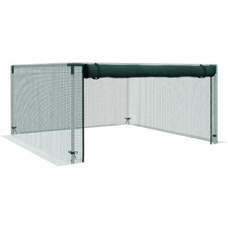 AS EASY Moustiquaire de jardin avec porte zippée, 1,25 x 1,25 m, coupe-vent, en acier vert, pour jardin et terrasse. (1/5)