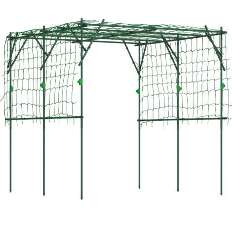 AS EASY Treillis en acier inoxydable, support triangulaire pour plantes grimpantes, 223 x 223 x 223 cm, arche pour rosiers grimpants, treillis de jardin pour plantes d'intérieur, treillis pour légumes (1/5)