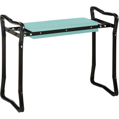 AS EASY Banc de jardinage à genoux, tabouret de jardin pliable, supportant les genoux jusqu'à 150 kg, mousse EVA, acier, vert foncé, 58 x 28 x 49 cm, pour travailler confortablement au jardin.