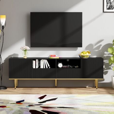 AS EASY Meuble TV moderne avec pieds et finitions dorés. (1/5)