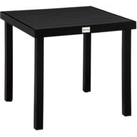 AS EASY Table de jardin pour 4 personnes, table à manger compacte en aluminium et plastique faciles d'entretien, noire, 80 x 80 x 74 cm, pour mobilier de jardin