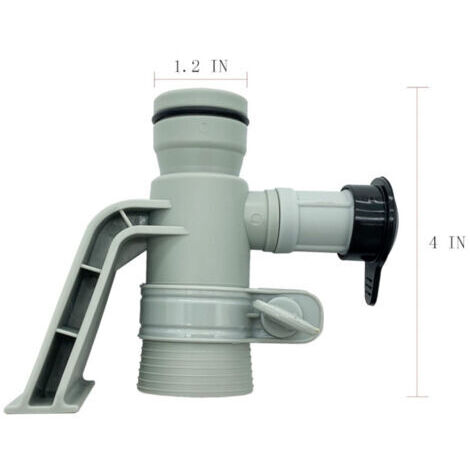 Support de Tuyauterie et Valve de Jet 637R/12363 – pour Piscines Hors Sol – Accessoire de Montage avec Bouchon Noir Inclus (1/5)