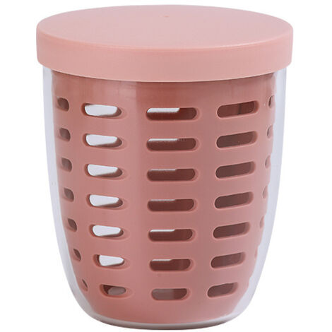 Coupe à fruits rose avec fourchette, égouttable, récipient de pique-nique portable, grande capacité, hermétique, boîte à salade étanche (1/3)