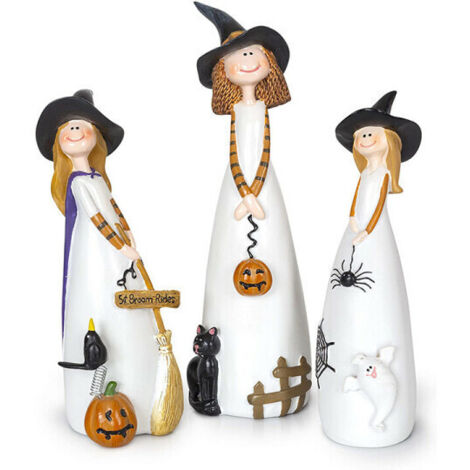 Statue de sorcière en résine, décoration d'Halloween, convient également comme décoration de bureau ou de chambre à coucher 1 araignée (1/4)