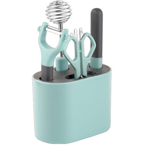 Set d'Ustensiles de Cuisine 5 Pièces - Éplucheur et Outils avec Support de Rangement (1/3)
