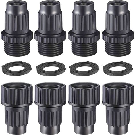 Kit de Réparation Tuyau d'Arrosage Extensible - Raccords Mâles et Femelles (4 Pièces) pour Jardin (1/5)